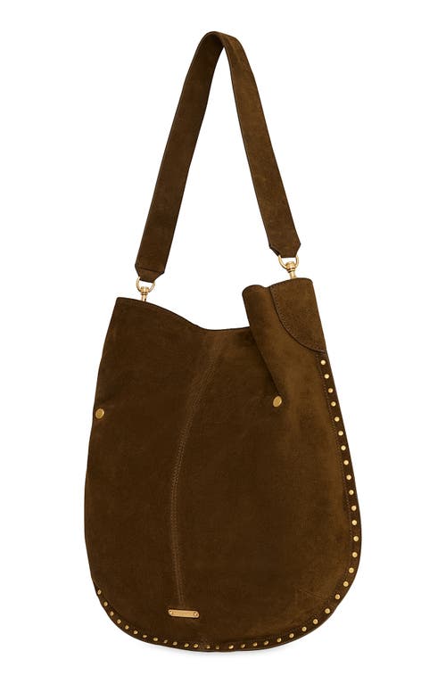 Rebecca Minkoff Slim Darren Suede Hobo Bag In Brown