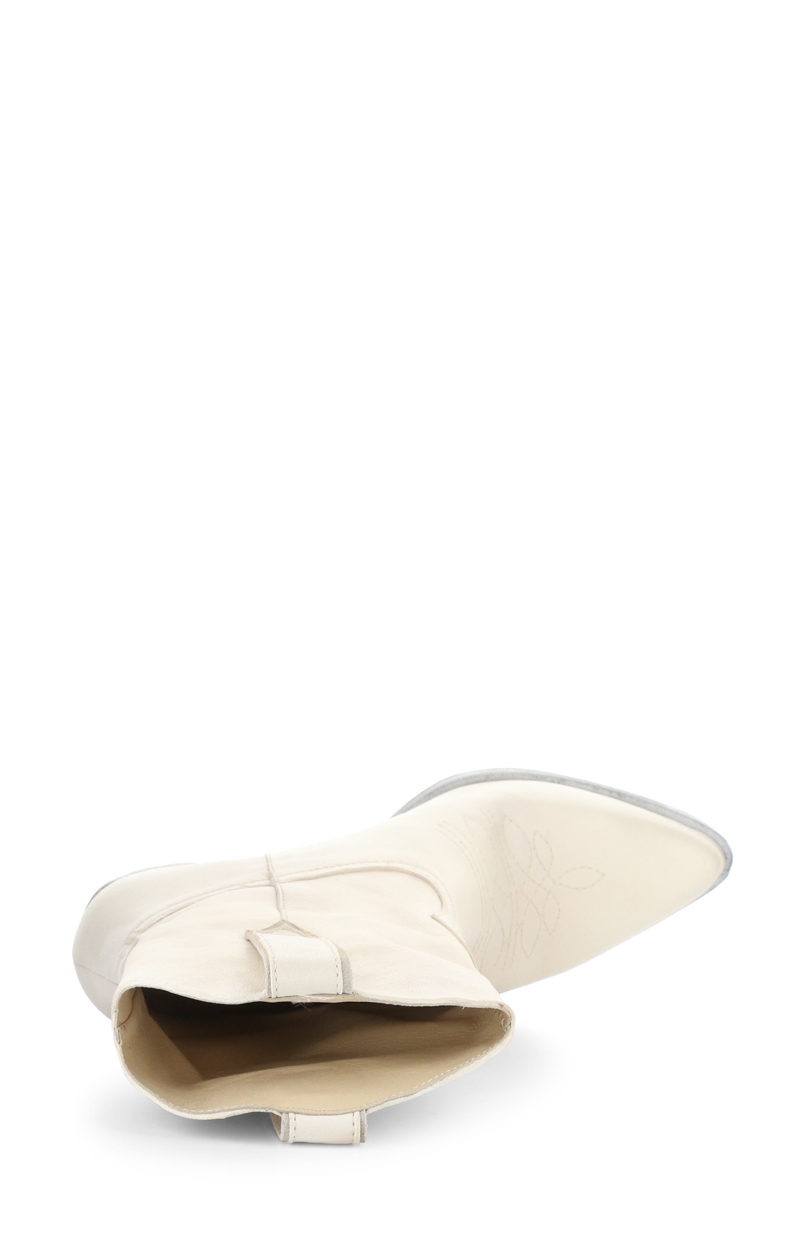 Wofy Pointed Toe Western Boot, Alternate, color, OFF WHITE VELVET
