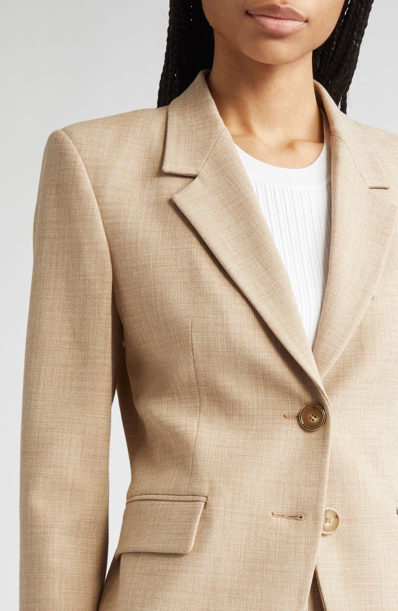 ST. JOHN Heathered Stretch Suiting Blazer, Alternate, color, Acorn/ Haze Gray Multi