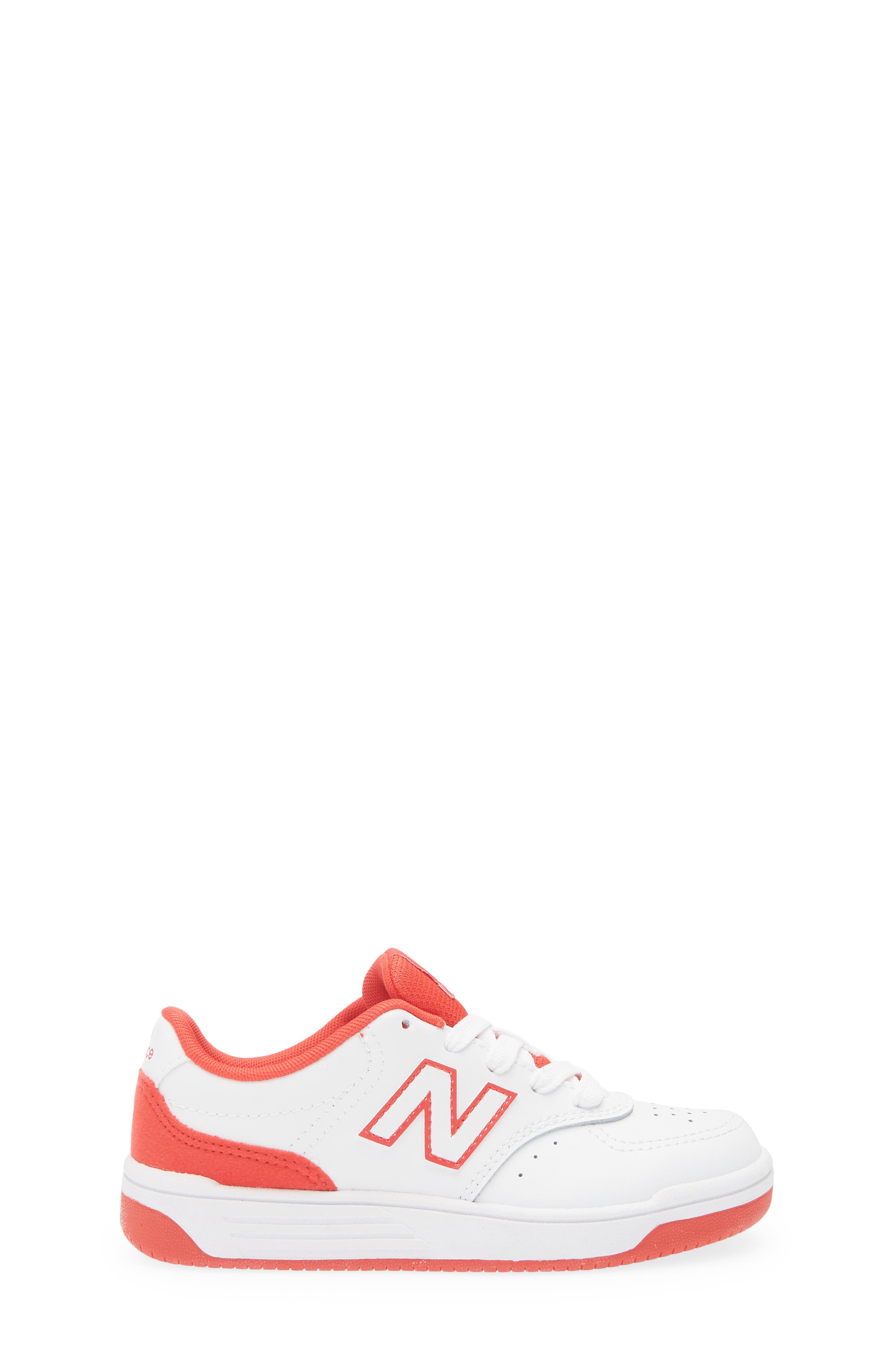 New Balance Kids' BB80 Sneaker, Alternate, color, White/ True Red
