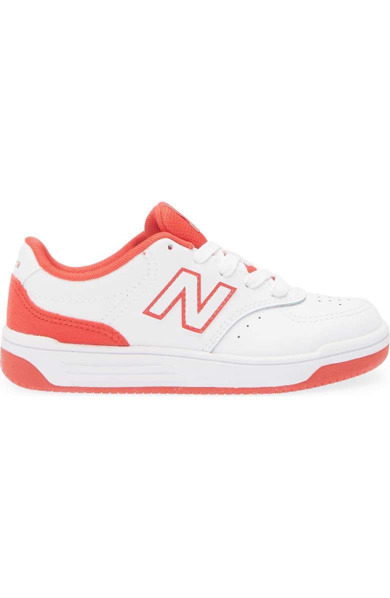 New Balance Kids' BB80 Sneaker, Alternate, color, White/ True Red