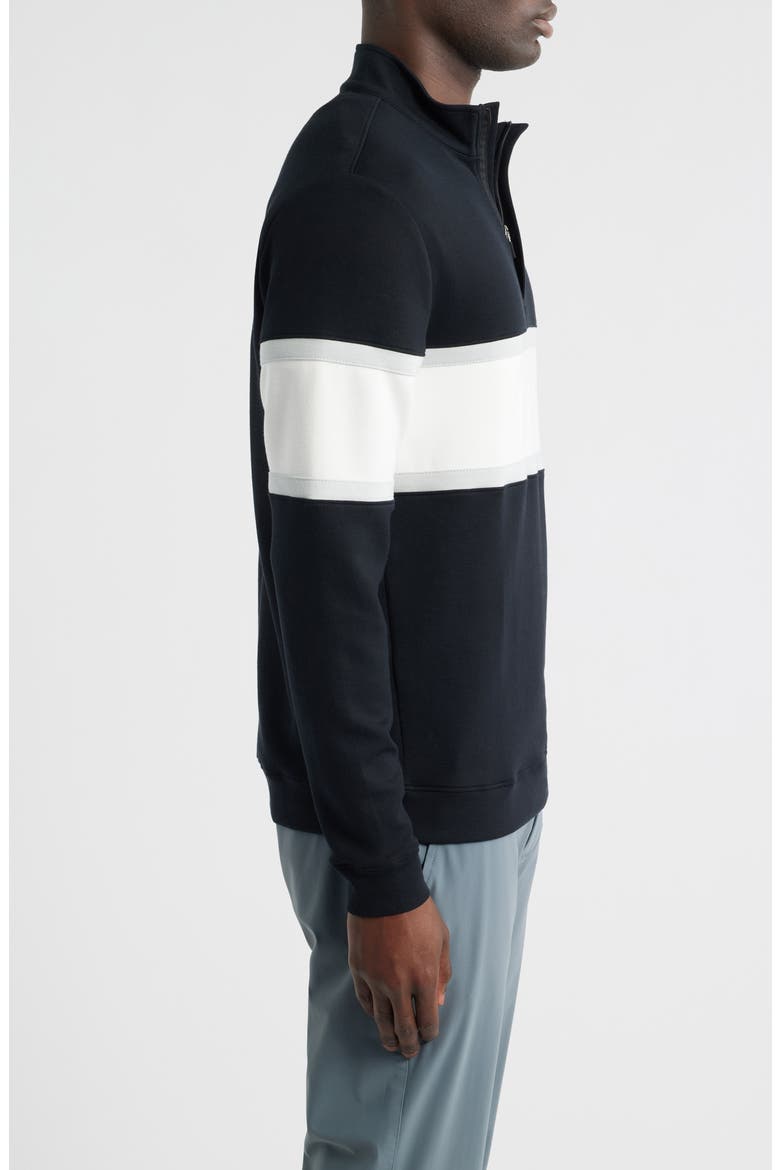Owen Chest Stripe Golf Quarter Zip, Alternate, color, BLACK-WHITE