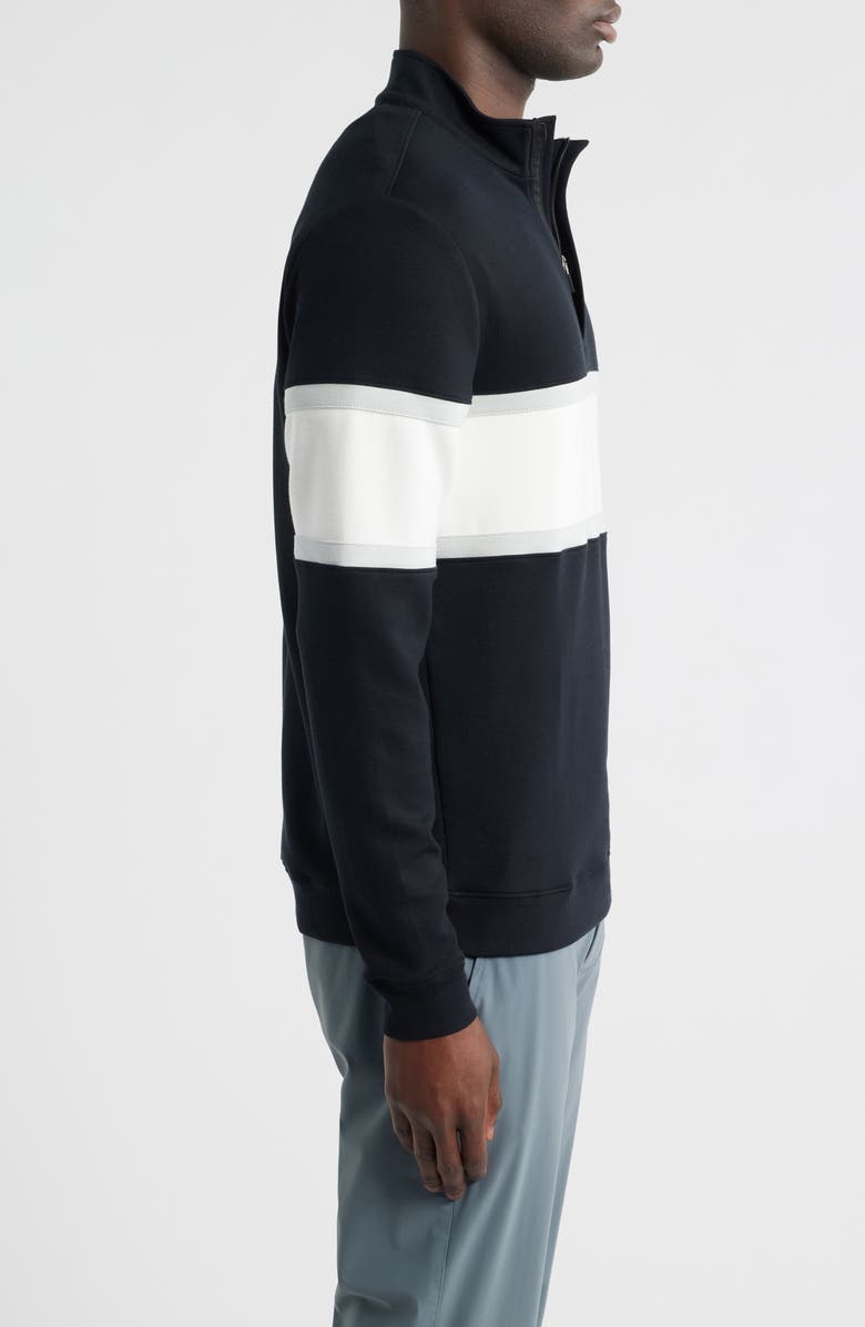 Swannies Owen Chest Stripe Golf Quarter Zip, Alternate, color, Black-White