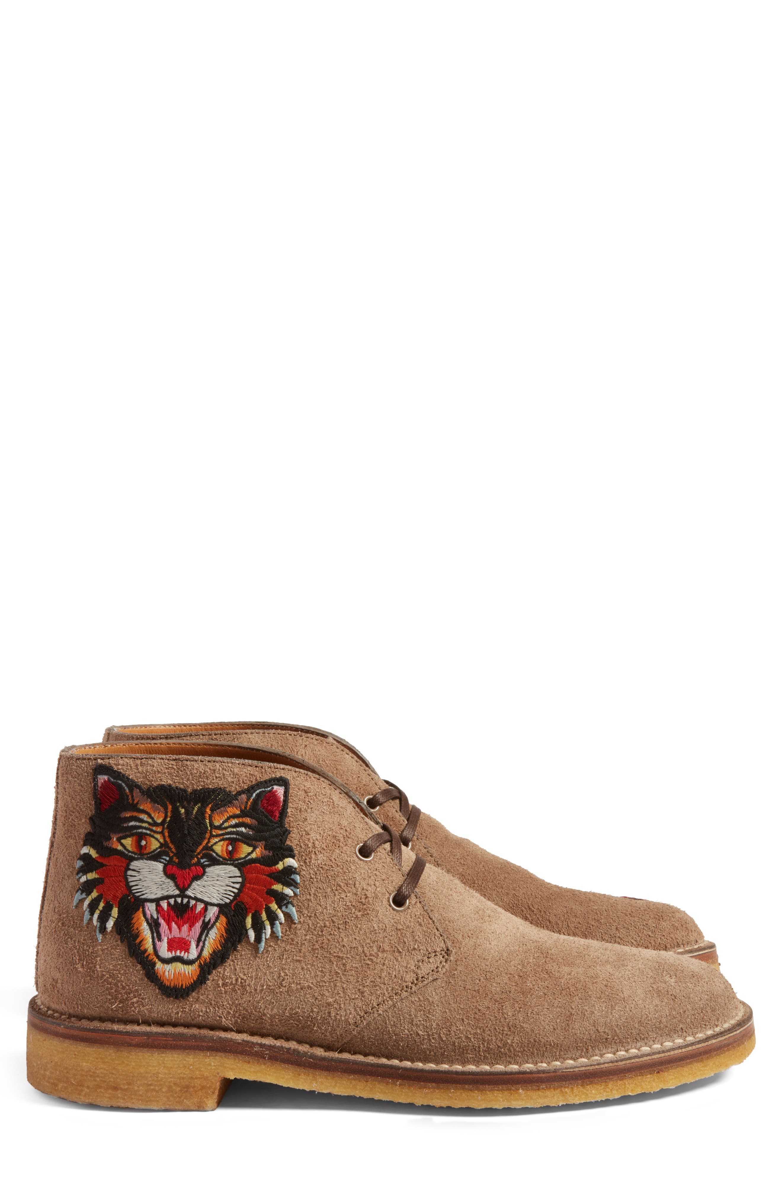 Gucci New Moreau Embroidered Chukka Boot, Alternate, color, 