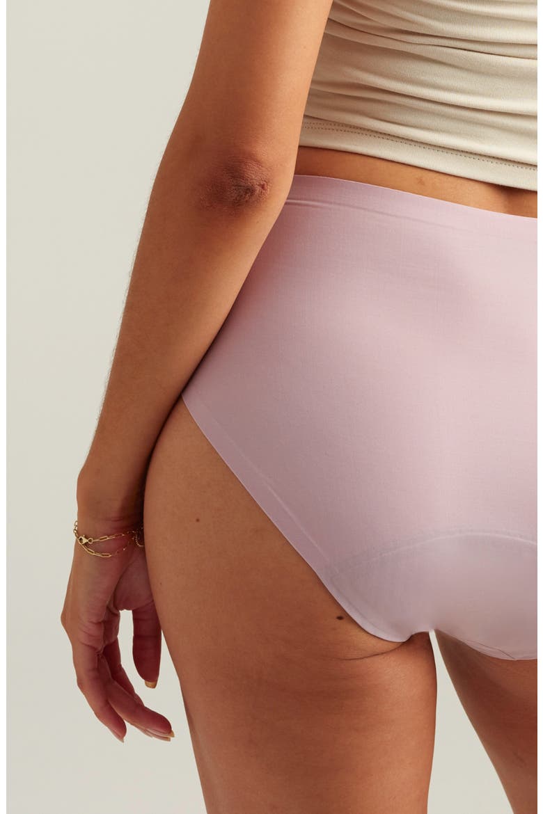 Period & Leakproof Regular Absorbency Seamless High Waist Briefs, Alternate, color, SUNSET MAUVE