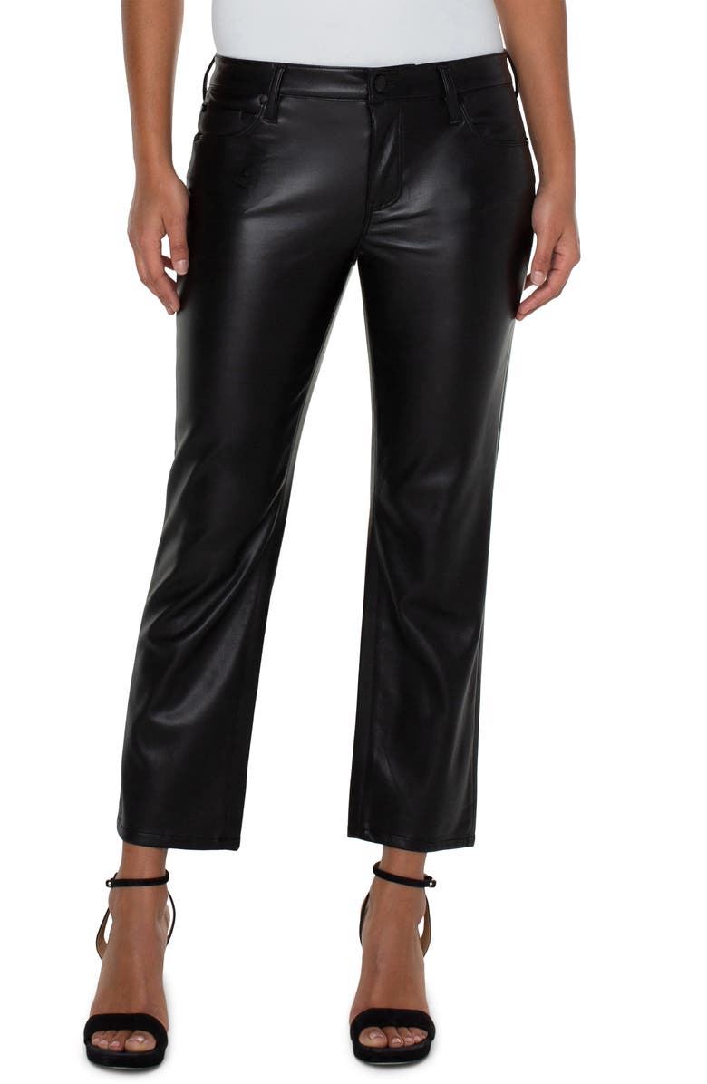 Liverpool Los Angeles Kennedy Ankle Straight Leg Faux Leather Pants, Main, color,