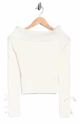 Bow Sleeve Off the Shoulder Sweater