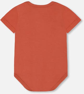 Baby Boy's Organic Cotton Bodysuit Terracotta