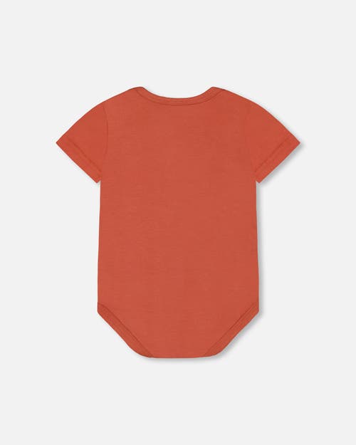 Deux Par Deux Baby Boy's Organic Cotton Bodysuit Terracotta In Terracotta