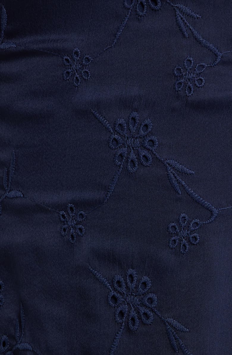 All in Favor Eyelet Lace Fit & Flare Party Dress, Alternate, color, Navy