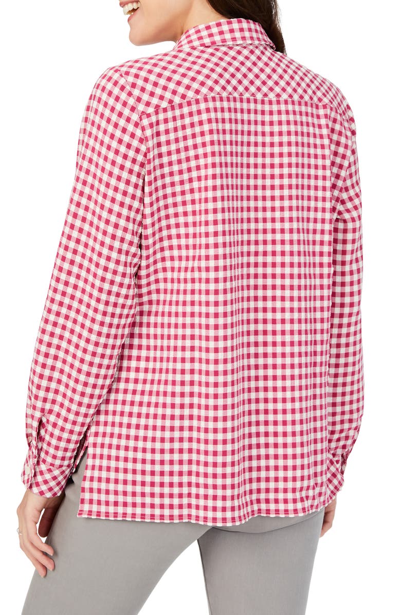 Foxcroft Harris Gingham Stretch Shirt, Alternate, color, Pink Rosato