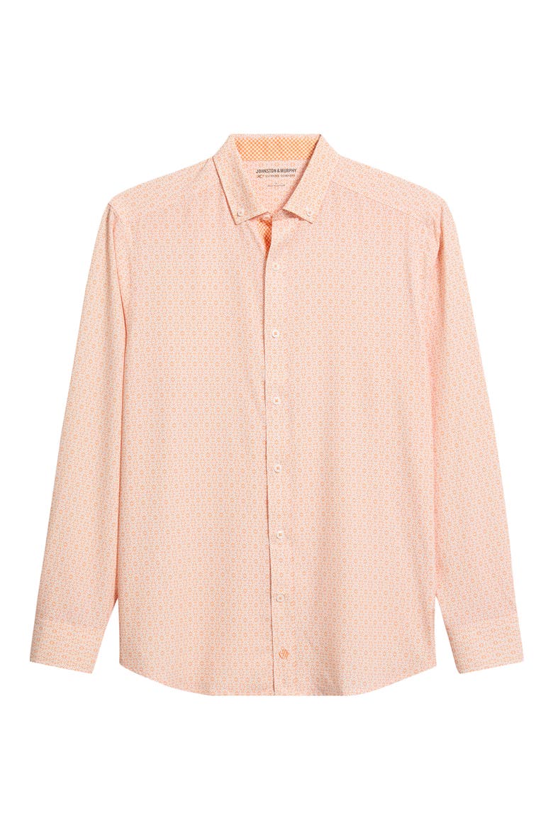 XC+™ Football Print Performance Button-Down Shirt, Alternate, color, ORANGE