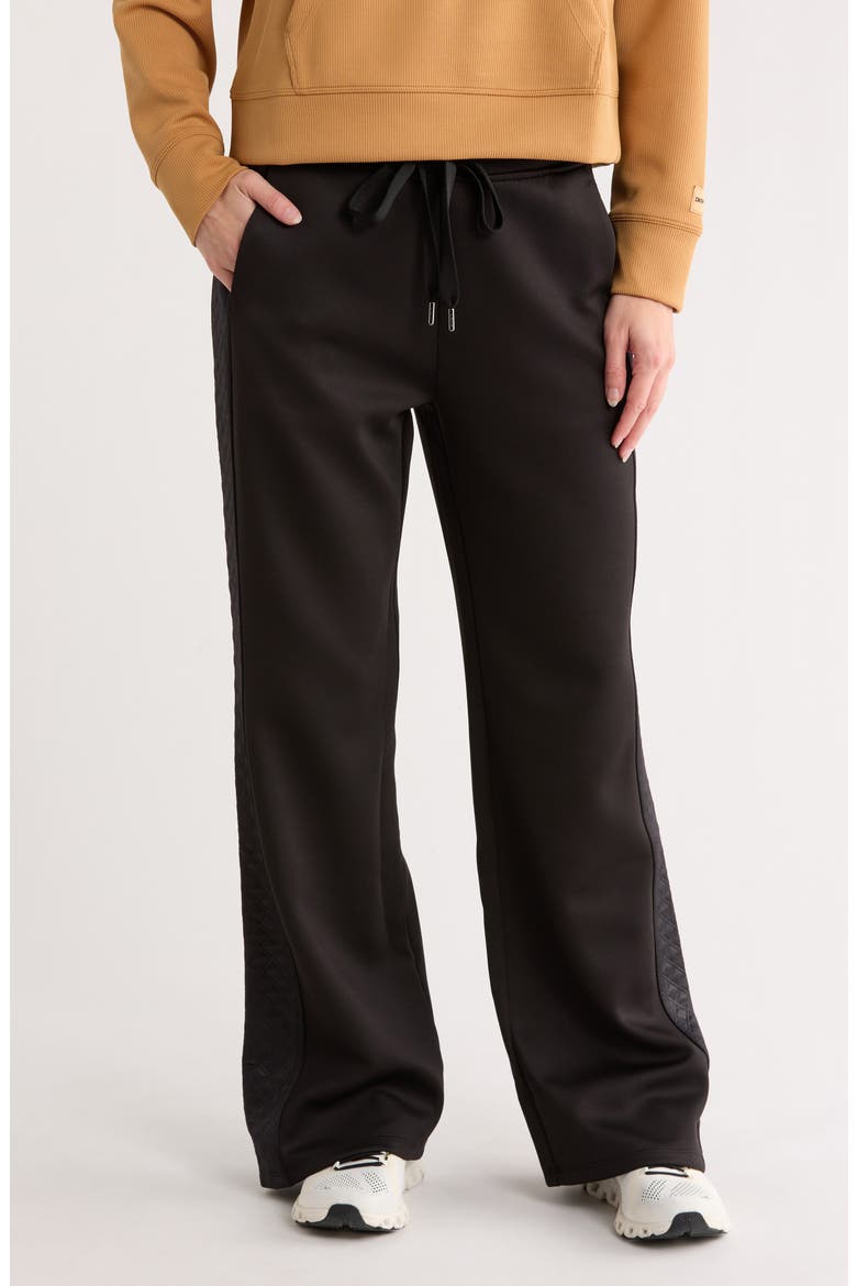 Faux Leather Trim Scuba Pants, Main, color, BLK/ BLACK