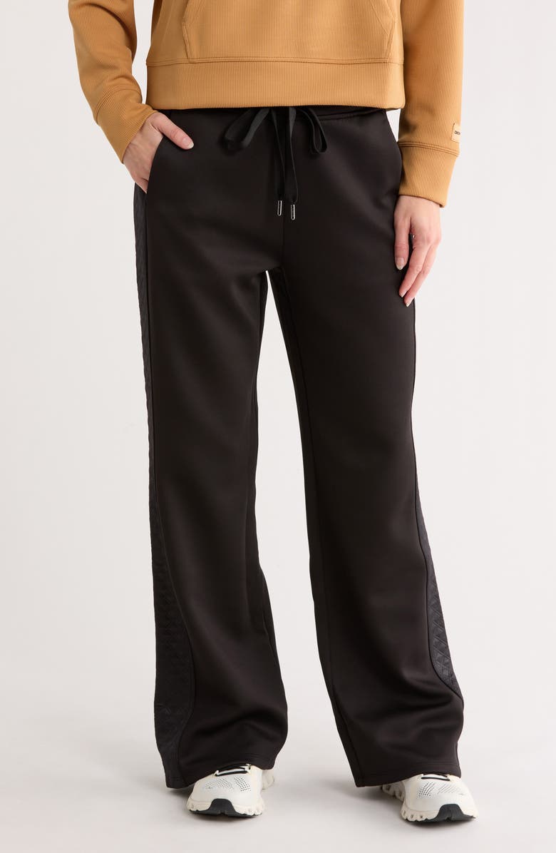 DKNY Faux Leather Trim Scuba Pants, Main, color, Blk/ Black