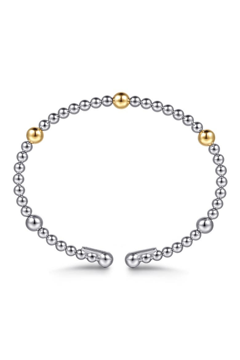 Sterling Silver & 14K Gold Split Bangle Bracelet, Alternate, color, SILVER/ 14K YELLOW GOLD