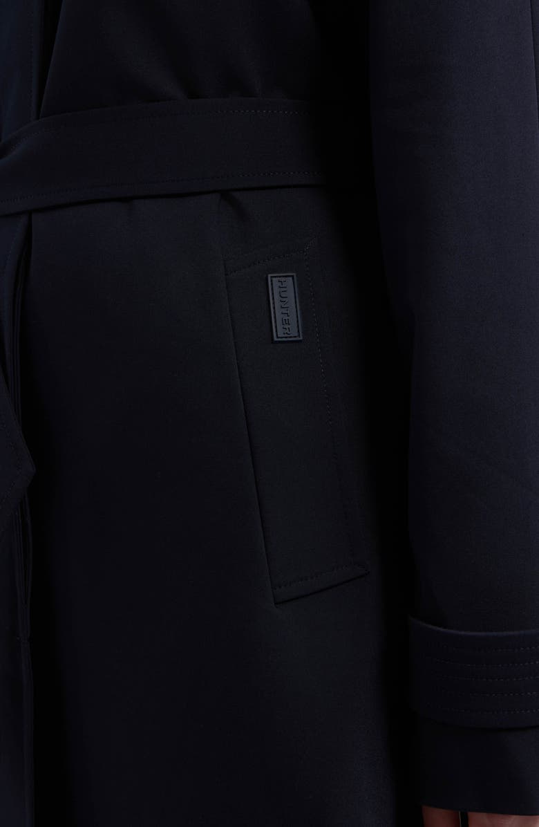 Hunter Stella Gab Tie Waist Trench Coat, Alternate, color, Navy