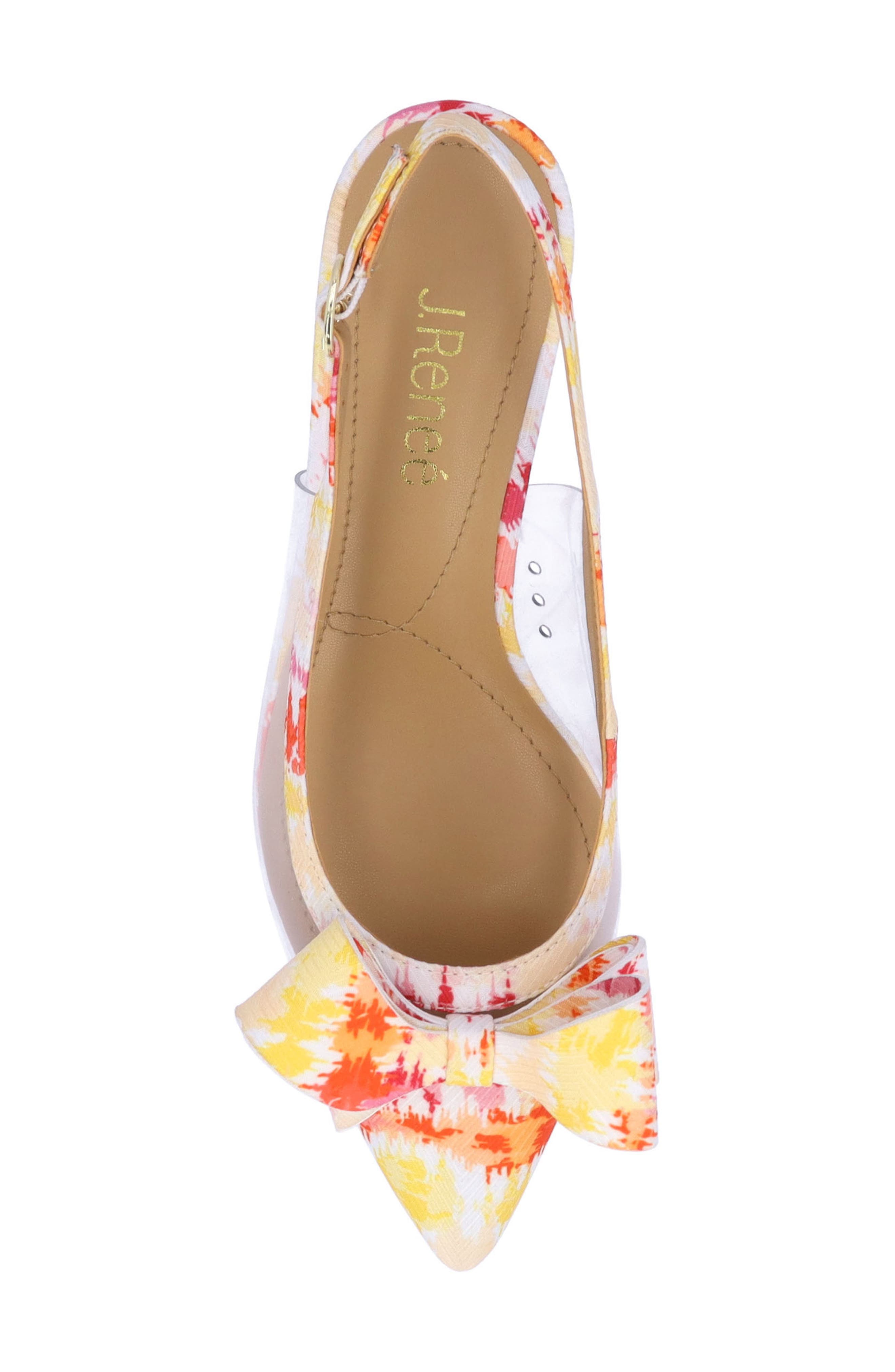 J. Reneé Calista Slingback Pointed Cap Toe Pump, Alternate, color, Clear/ Warm