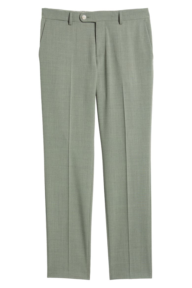 Genius Slim Fit Flat Front Stretch Dress Pants, Alternate, color, BEIGE