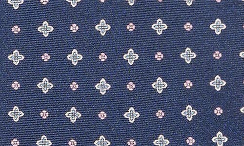 Eton Micro Floral Silk Tie In Blue