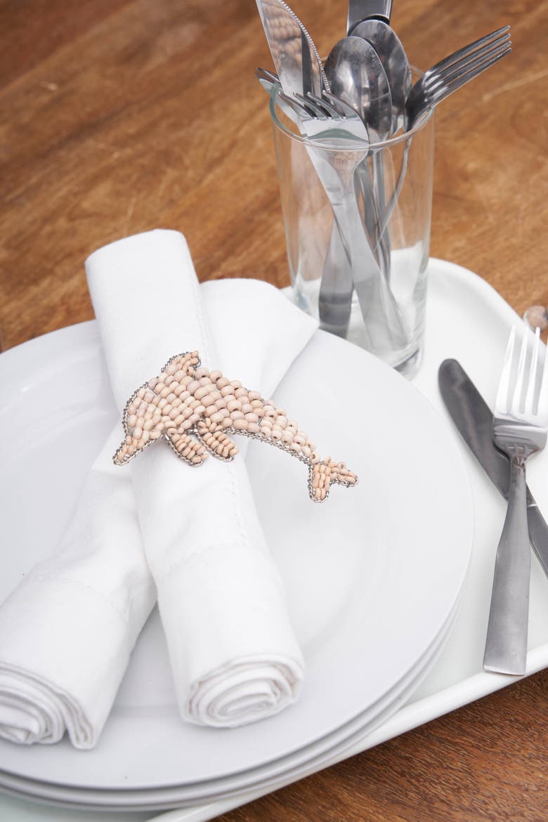 Dolphin Napkin Ring, Alternate, color, Gold