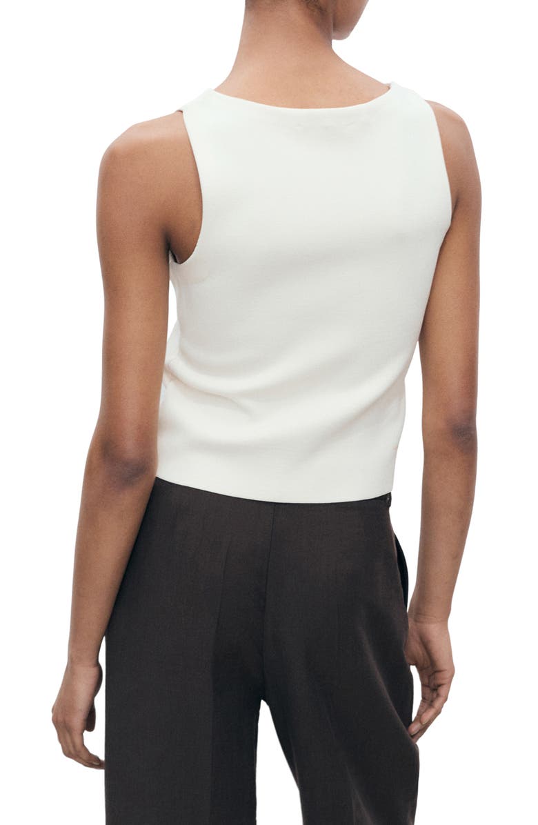 MANGO Floral Embroidery Tank, Alternate, color, Ecru