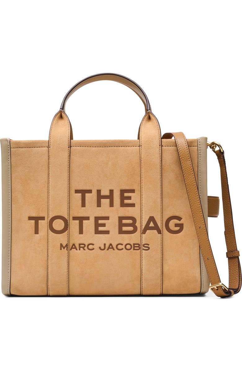 Marc Jacobs The Suede & Leather Medium Tote Bag, Main, color, Sahara