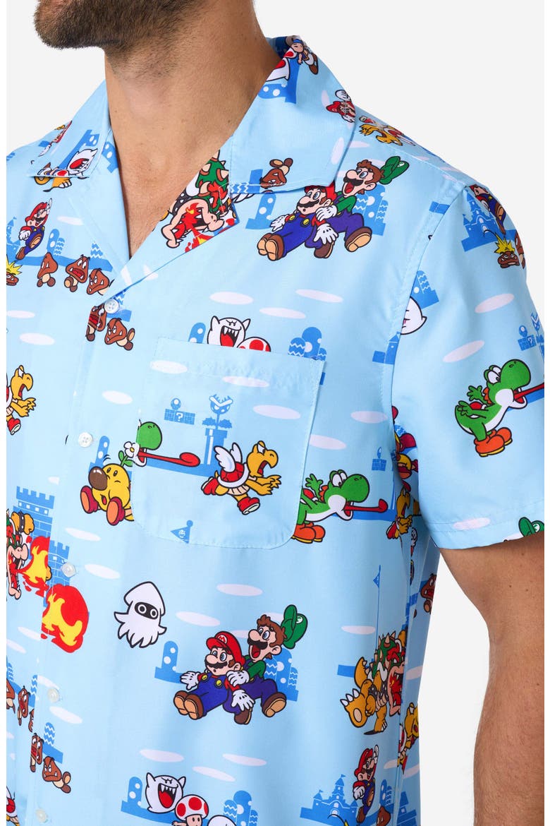 Super Mario™ Camp Shirt, Alternate, color, BLUE