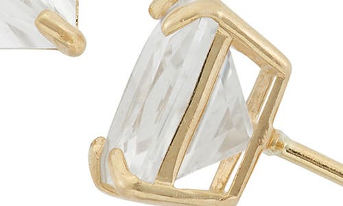 Fuzion Creations Princess Cut Stud Earrings In Cr White Sapphire