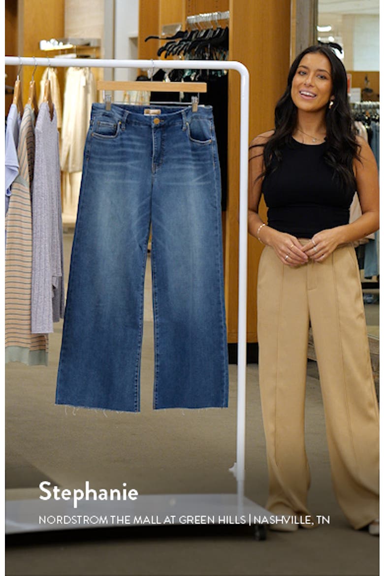 Meg Fab Ab High Waist Raw Hem Ankle Wide Leg Jeans video