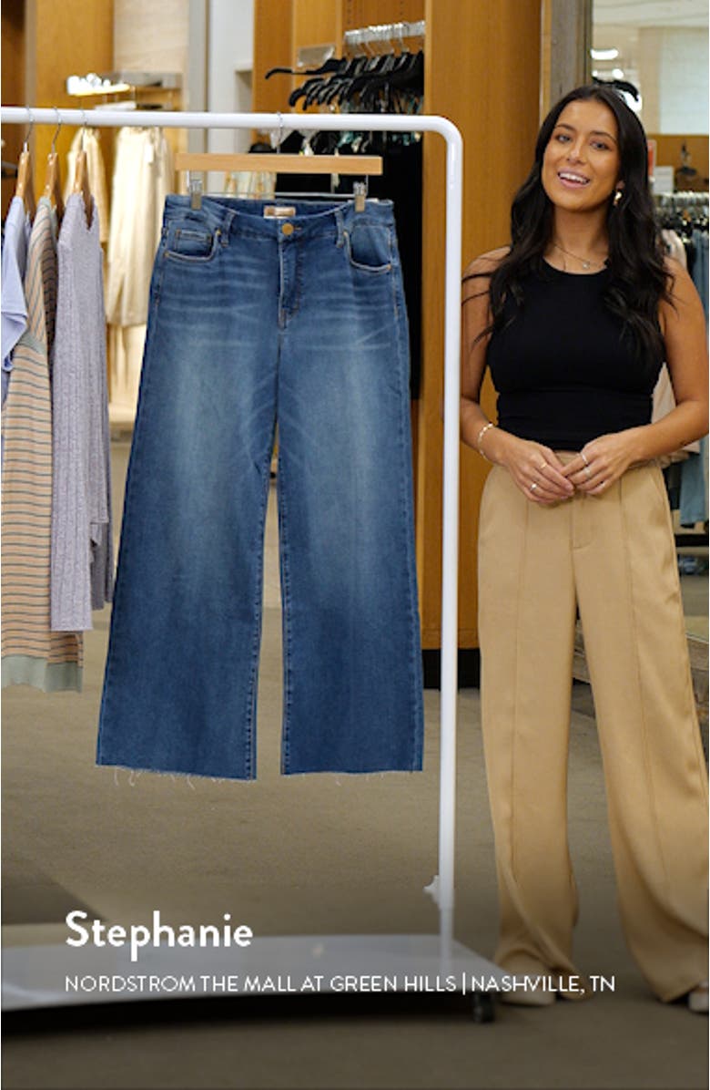 Meg Fab Ab High Waist Raw Hem Ankle Wide Leg Jeans, sales video thumbnail