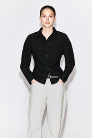 COS Waisted Crepe-Jersey Shirt