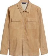 Peter Millar Crown Crafted Water Resistant Featherweight Suede Shirt Jacket