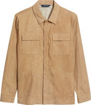Peter Millar Crown Crafted Water Resistant Featherweight Suede Shirt Jacket