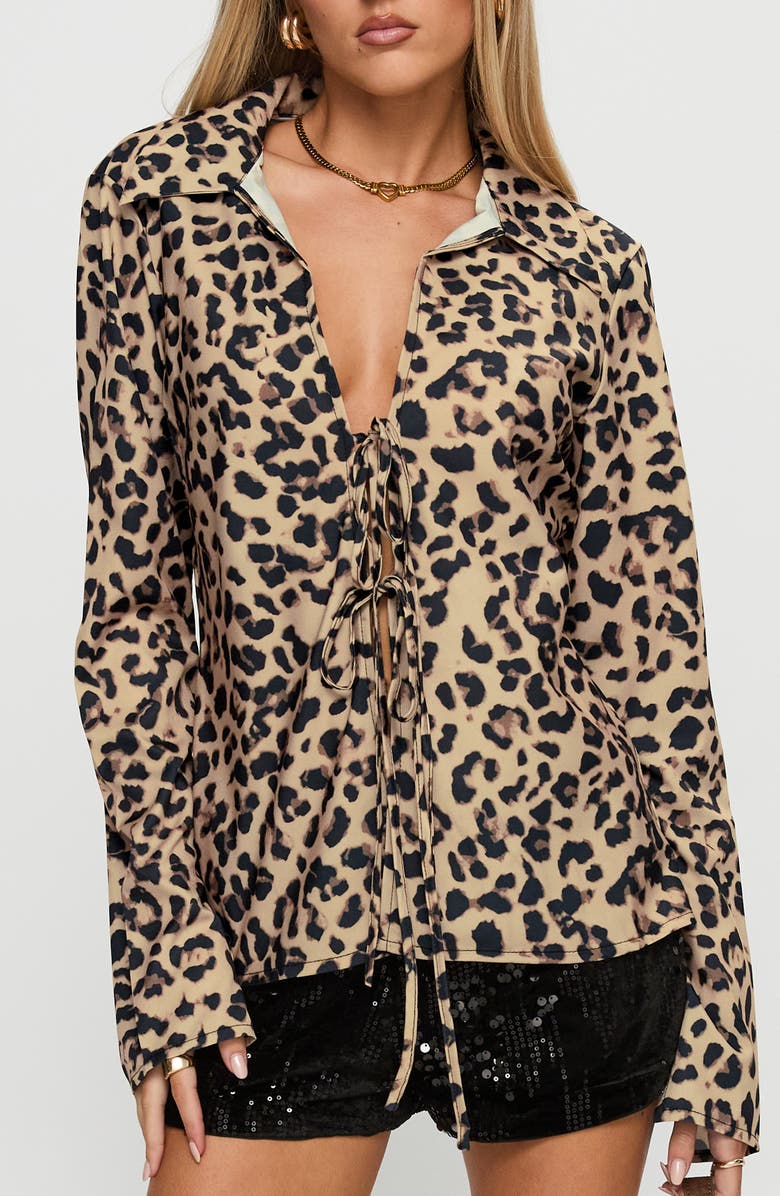 Princess Polly Toriah Tie Up Long Sleeve Top, Main, color, 