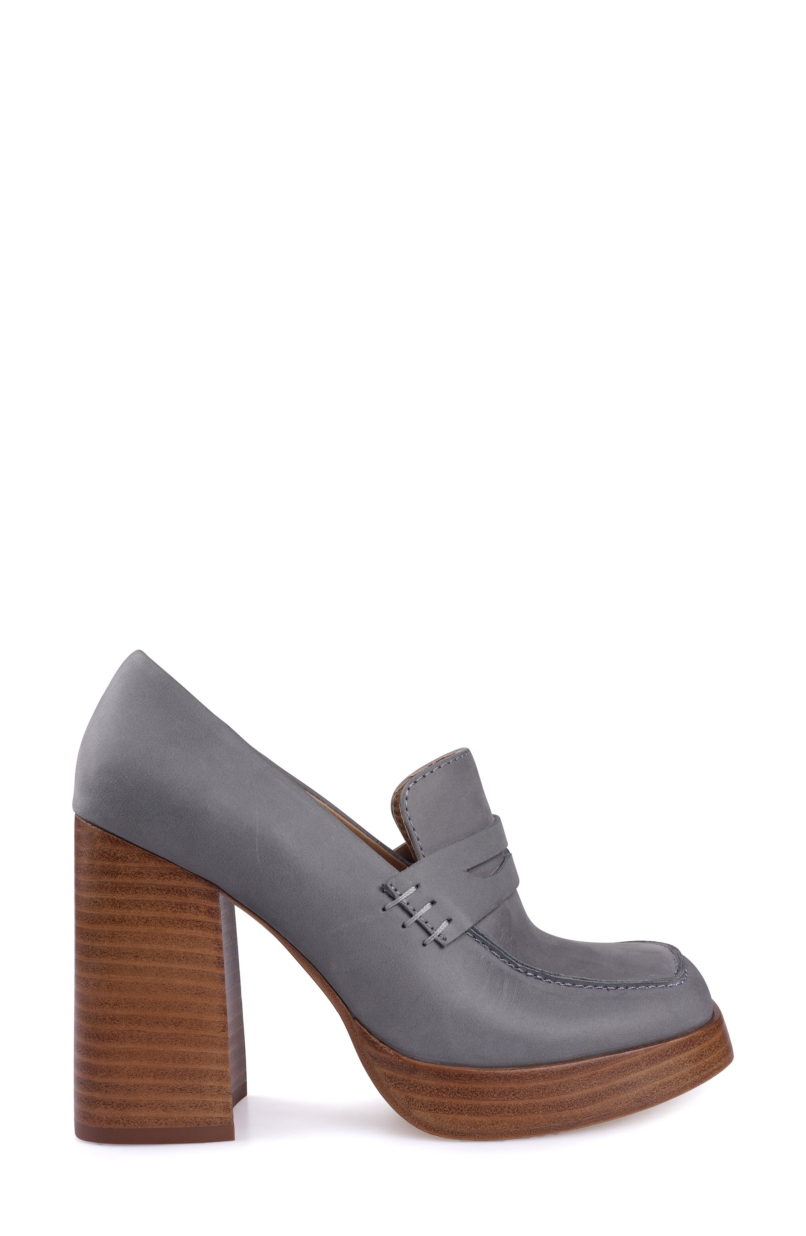 Hiss Platform Loafer Pump, Alternate, color, DUSTY BLUE