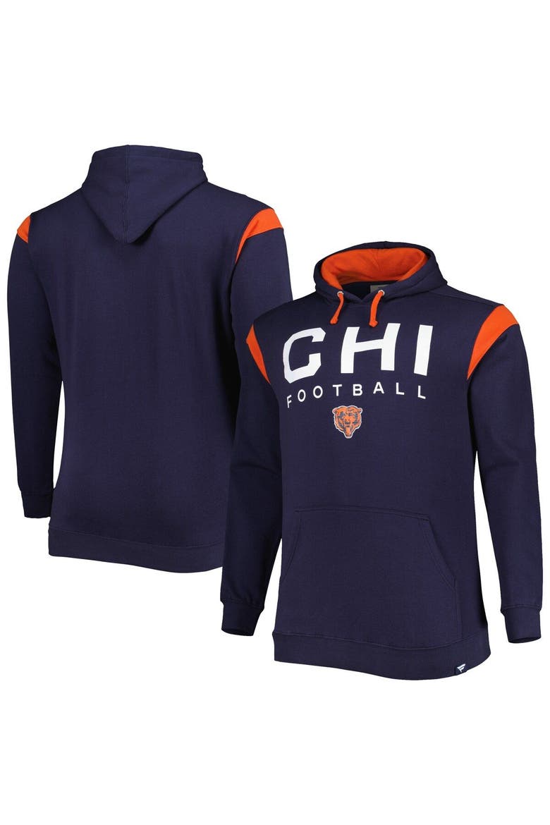 Men's Fanatics Branded Navy Chicago Bears Big & Tall Call the Shots Pullover Hoodie, Main, color, Navy
