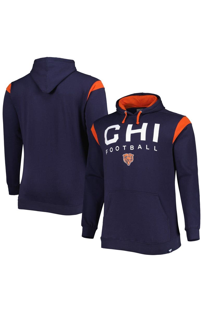 FANATICS Men's Fanatics Branded Navy Chicago Bears Big & Tall Call the Shots Pullover Hoodie, Main, color,