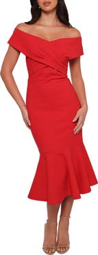 Petal & Pup Dailene Off the Shoulder Midi Dress