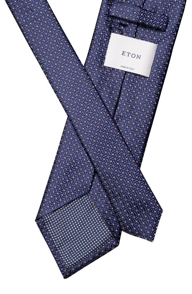 Eton Geometric Silk Tie, Alternate, color, Dark Purple