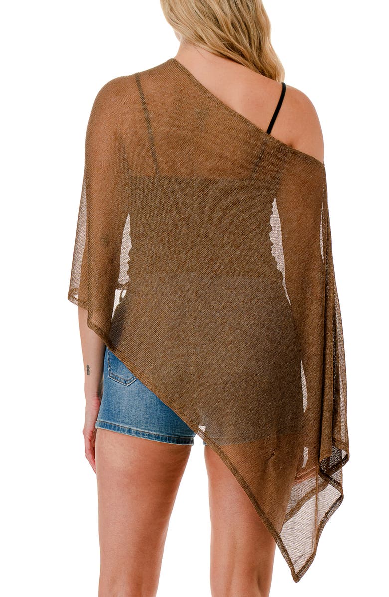 MARCUS ADLER Metallic Mesh Poncho, Alternate, color, Bronze