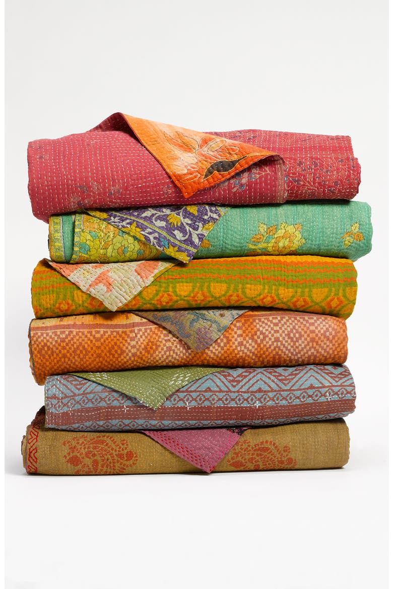 Kantha Hand Crafted Throw, Main, color, MULTI