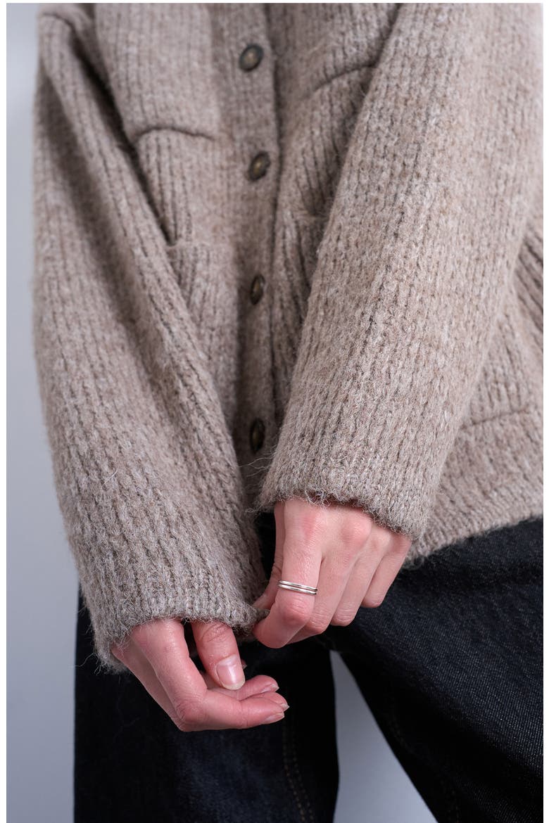 Double Pocket Cardigan, Alternate, color, STONE