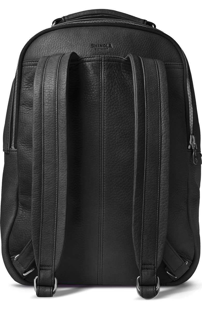 Shinola Runwell Leather Backpack, Alternate, color, Black