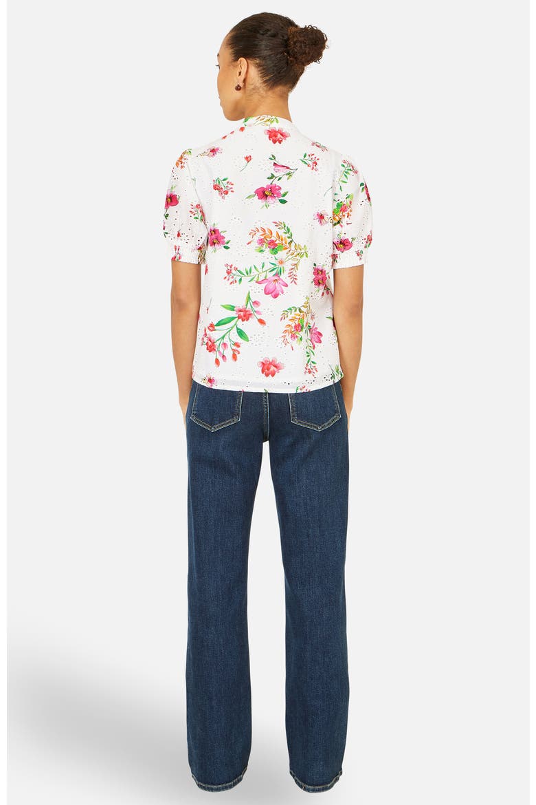 Cotton Broderie Anglaise Floral Shirt, Alternate, color, White