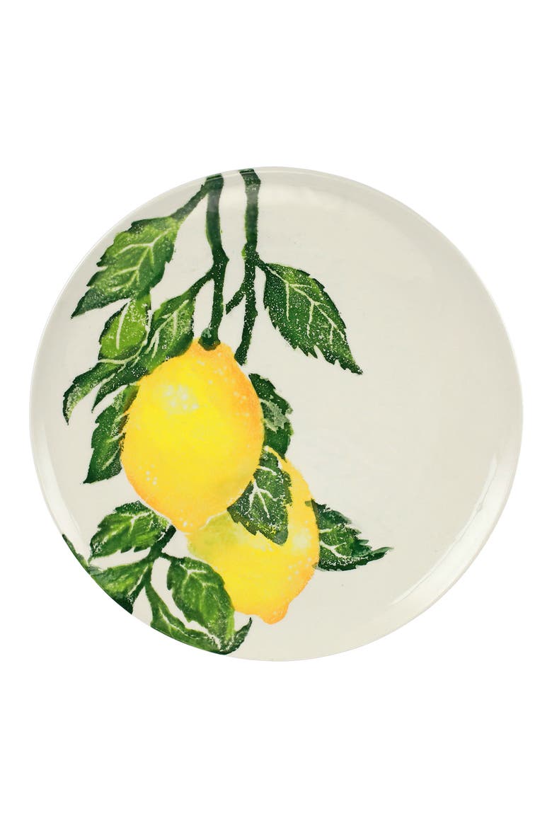 Limoni Earthenware Clay Dinner Plate, Main, color, YELLOW