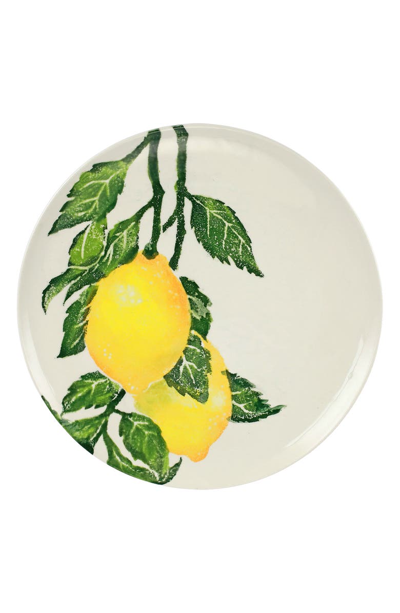 VIETRI Limoni Earthenware Clay Dinner Plate, Main, color, Yellow