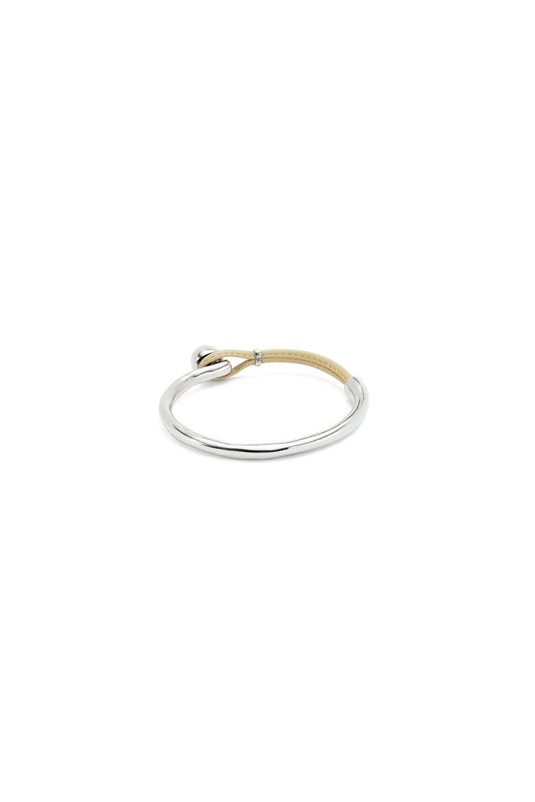 Bracelet with Brown Leather, Alternate, color, Silver