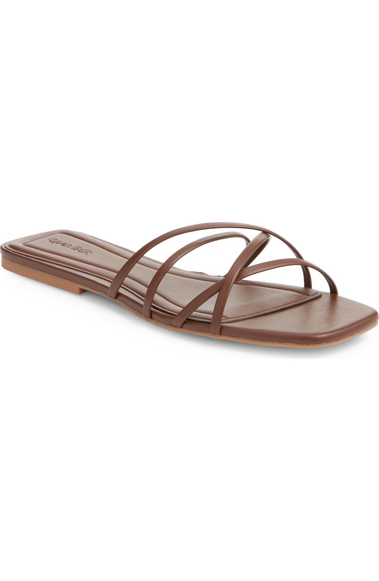 Open Edit Korva Slide Sandal, Main, color, Brown Chocolate