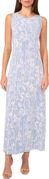 Vince Camuto Muted Floral Print Sleeveless Maxi Dress