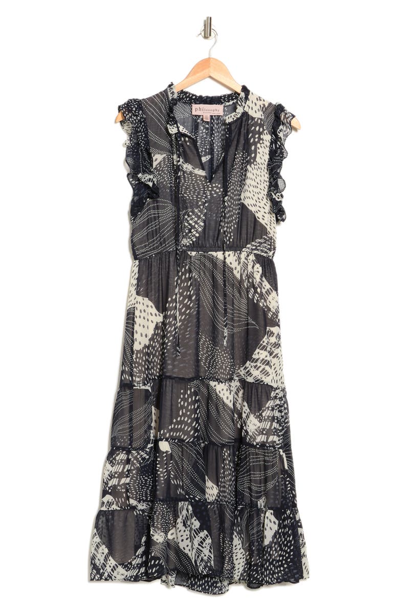 PHILOSOPHY BY RPUBLIC CLOTHING Ruffle Tiered Georgette Midi Dress, Alternate, color, 